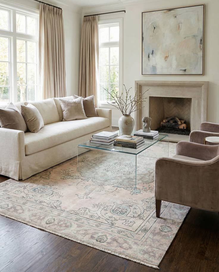 Detail image of 5' 9 x 9' 3 Hand Knotted Ultra Vintage Persian Wool Rug