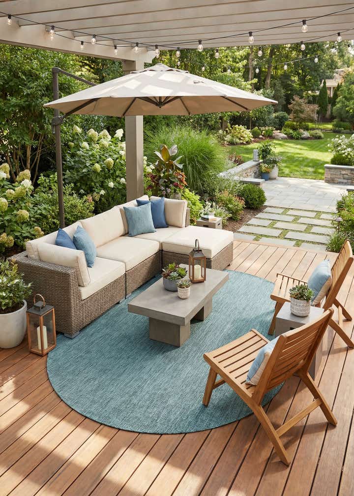 7' 10 x 10' Easy-Clean Solid Indoor / Outdoor Oval Rug