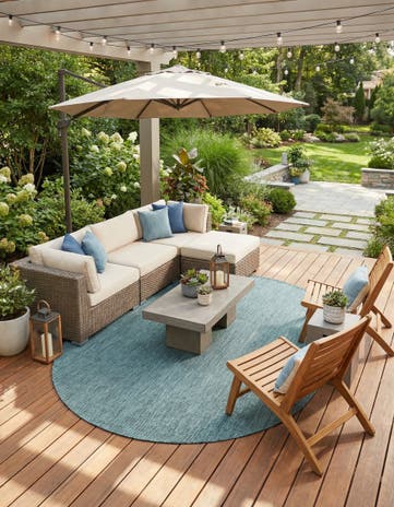 7' 10 x 10' Easy-Clean Solid Indoor / Outdoor Oval Rug