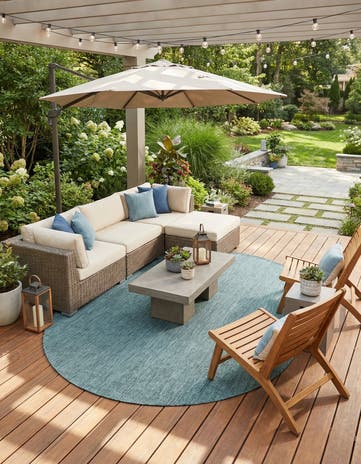7' 10 x 10' Easy-Clean Solid Indoor / Outdoor Oval Rug