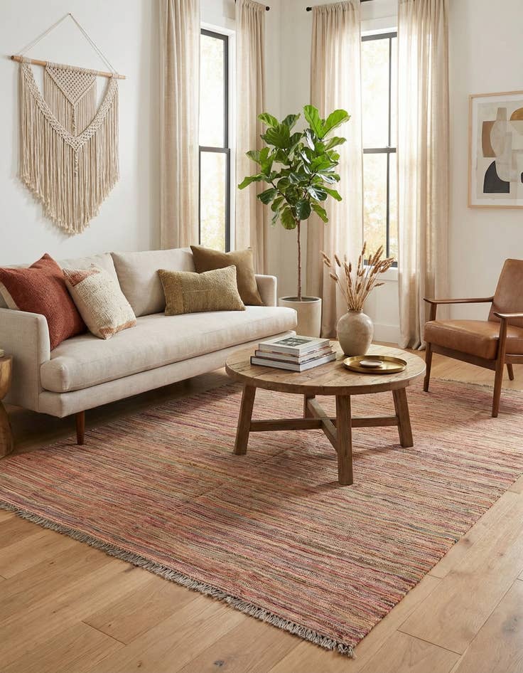 Detail image of  5' 10 x 8'  Hand Woven Kilim Modern Wool Rug