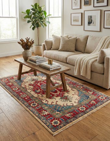 4' x 6' 1 Hand Knotted Kazak Rug