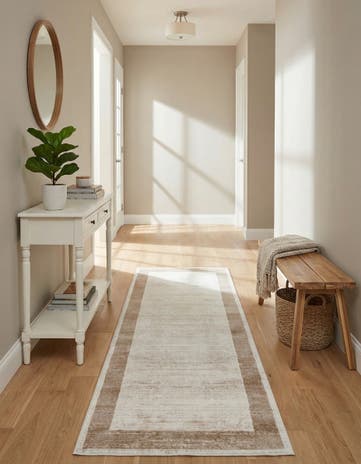 Jill Zarin Beige Uptown Yorkville Runner Rug