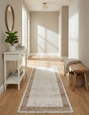 Jill Zarin Beige Uptown Yorkville Runner Rug