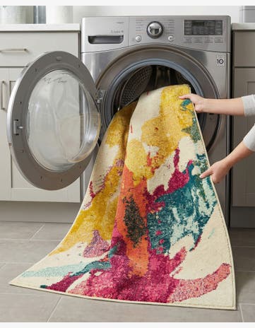 Beige Washable Hyacinth Rug