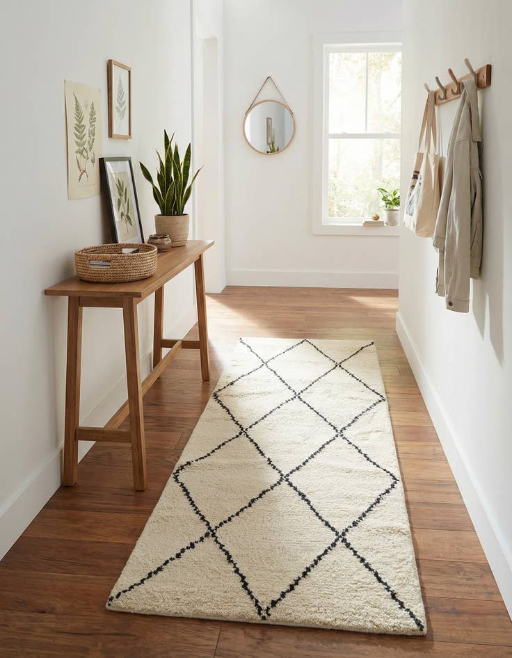 Detail image of 2' x 5' 1  Hand Knotted Safiya Moroccan Wool Runner Rug