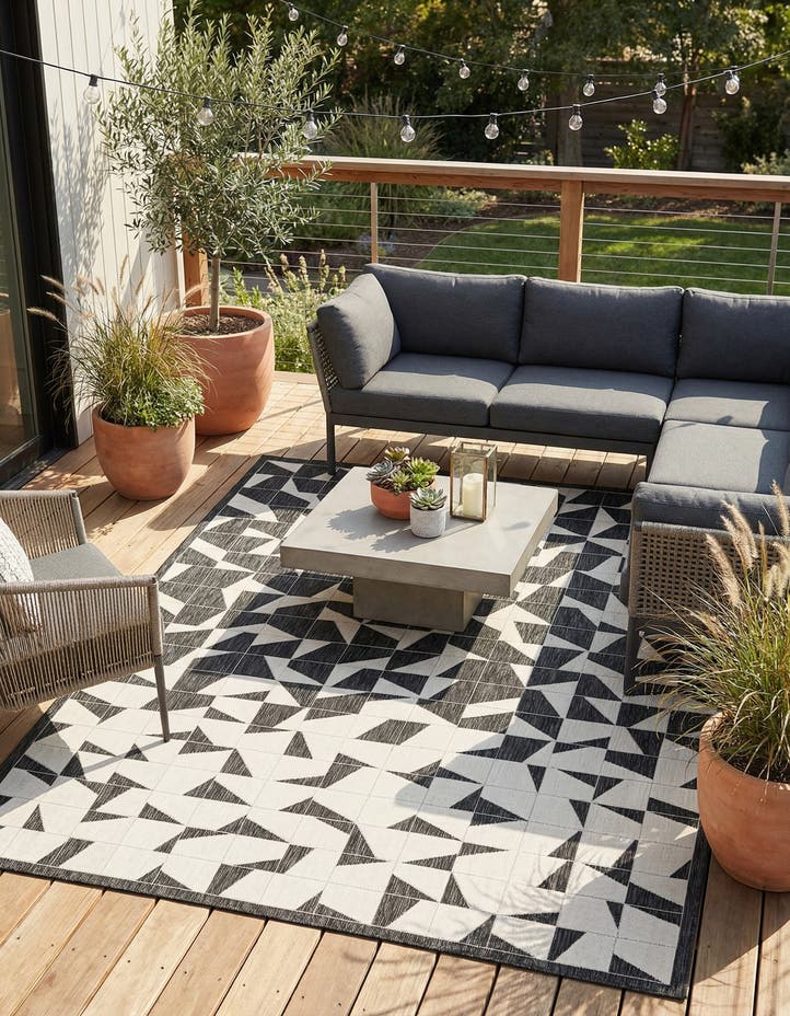 7' 10 x 10' Easy-Clean Modern Indoor / Outdoor...