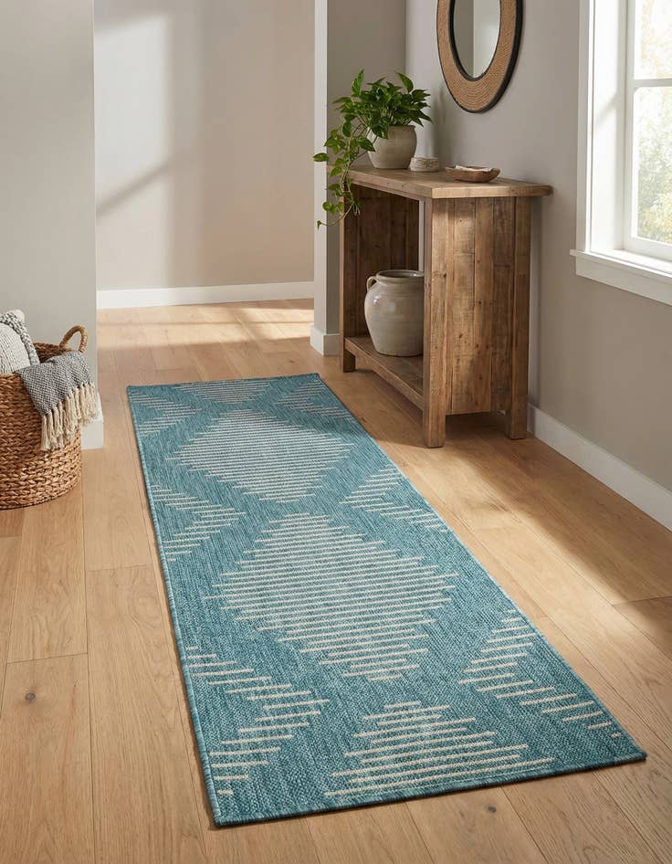 Detail image of 2' x 5' 3 Easy-Clean Modern Indoor / Outdoor Runner Rug