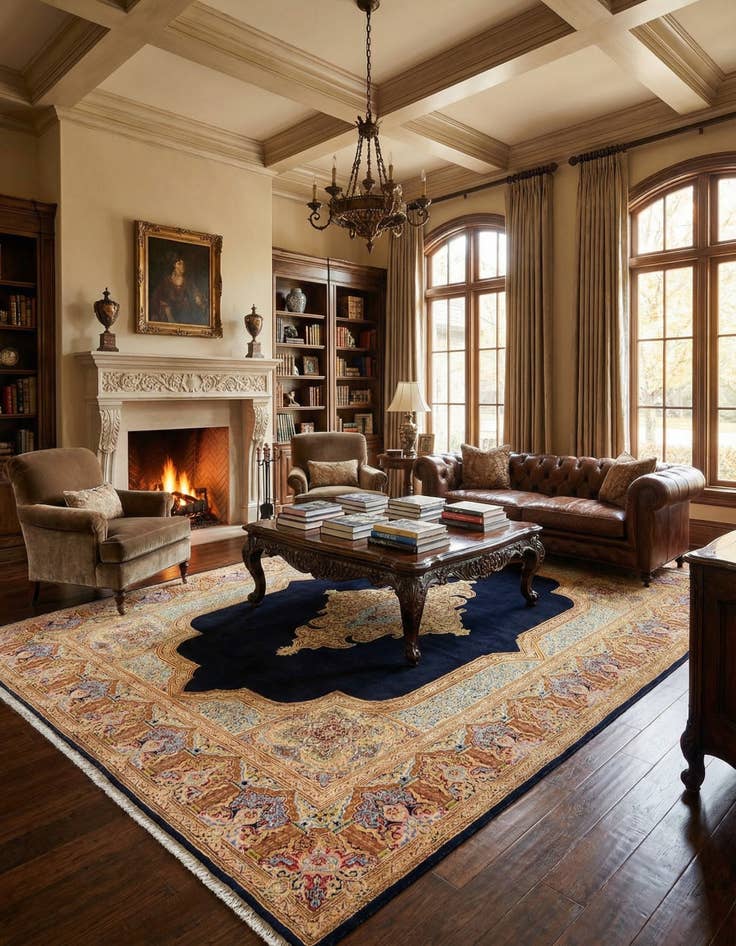 Detail image of 10' x 13' 3 Kerman Wool Rug