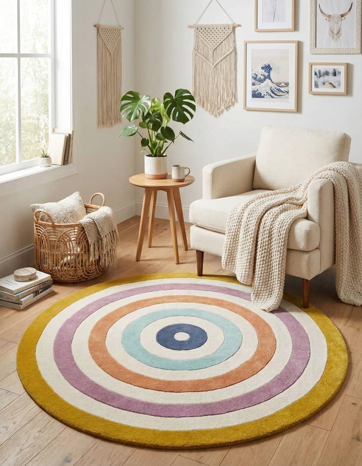 Detail image of 6' 1 x 6' 1 Hand Tufted Wool Round Rug