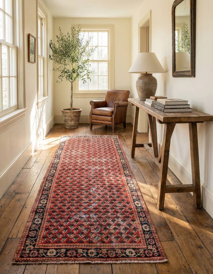 Detail image of 3' 3 x 9' 7  Hand Knotted Ultra Vintage Persian Wool Runner Rug