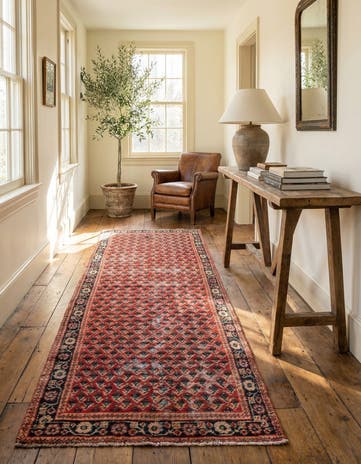 3' 3 x 9' 7 Hand Knotted Ultra Vintage Persian Wool Runner Rug