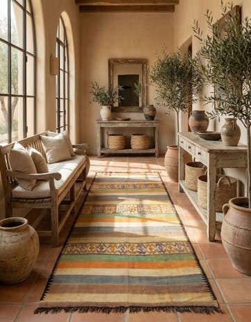 5' 5 x 10' Hand Knotted Moroccan Wool Runner Rug