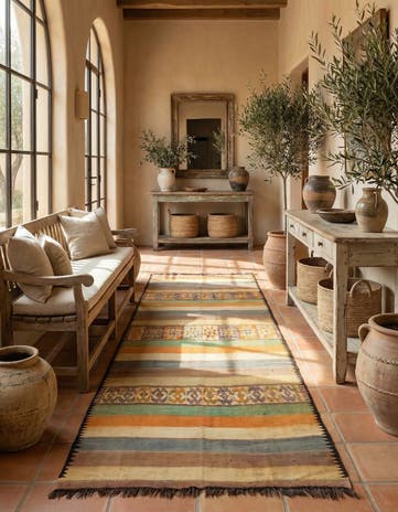 5' 5 x 10' Hand Knotted Moroccan Wool Runner Rug