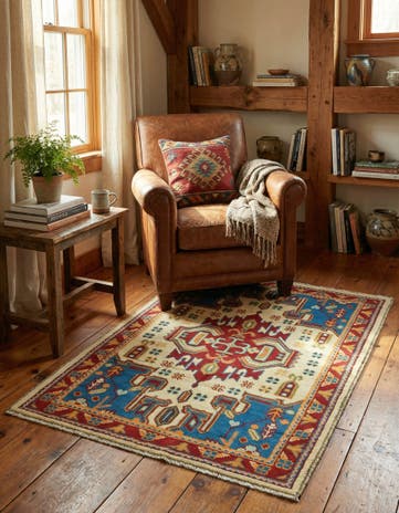 3' 4 x 4' 10 Hand Knotted Balouch Rug