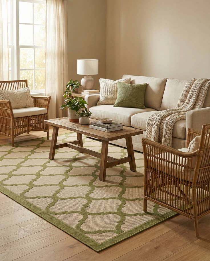 Detail image of 7' x 10' Easy-Clean Trellis Indoor / Outdoor Rug