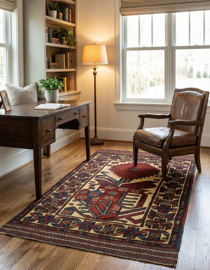 Detail image of 2' 9 x 4' 11  Hand Knotted Sumak Wool Rug