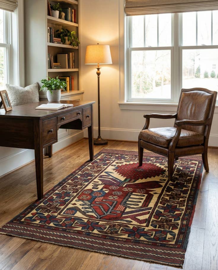 Detail image of 2' 9 x 4' 11 Hand Knotted Sumak Wool Rug