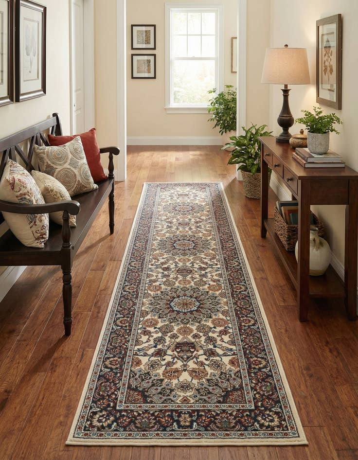 Detail image of 2' 7 x 12'  Washable Traditional Indoor / Outdoor Runner Rug