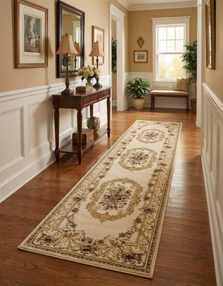 Detail image of 3' x 19' 8 Classic Aubusson Runner Rug