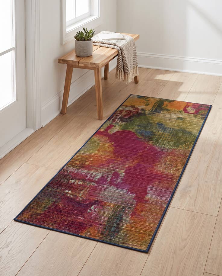 Detail image of 2' x 4' Easy-Clean Modern Indoor / Outdoor Runner Rug
