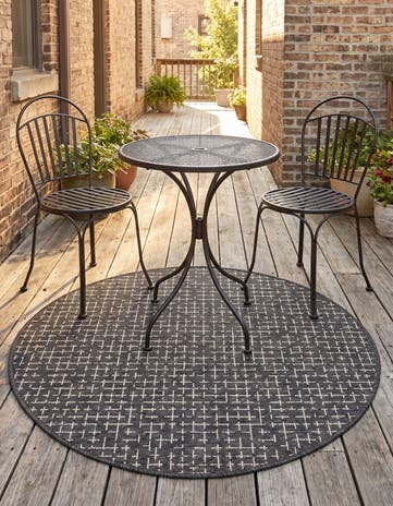 95cm x 95cm Makkelijk schoon te maken Checkered Binnen / buiten Rond Vloerkleed