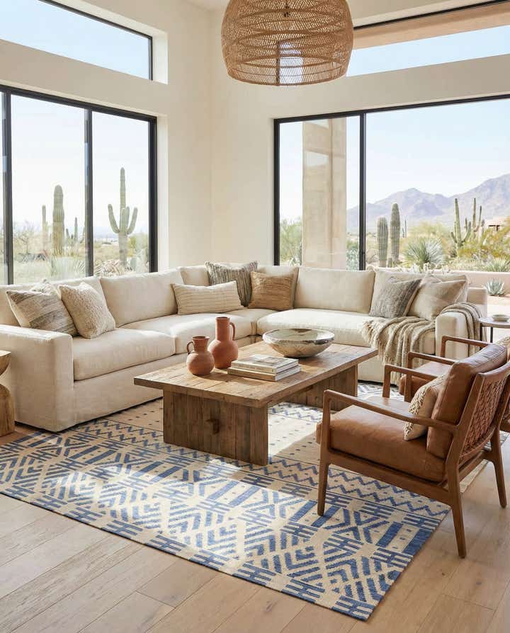 8' 6 x 9' 6 Hand Woven Kilim Modern Wool Rug