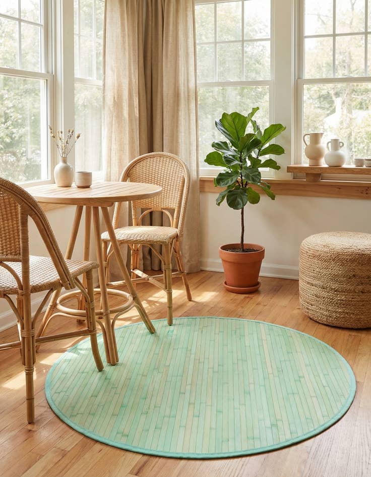 Detail image of  3' 3 x 3' 3 Bamboo Round Rug