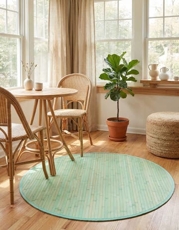 3' 3 x 3' 3 Bamboo Round Rug