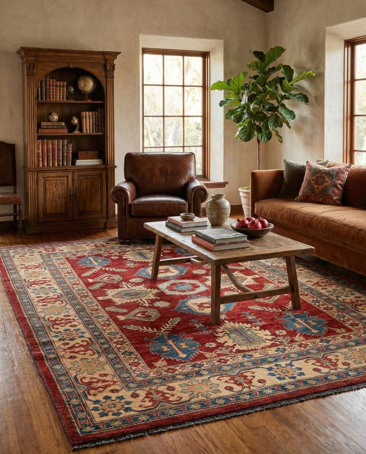7' 5 x 9' 6 Hand Knotted Kazak Wool Rug
