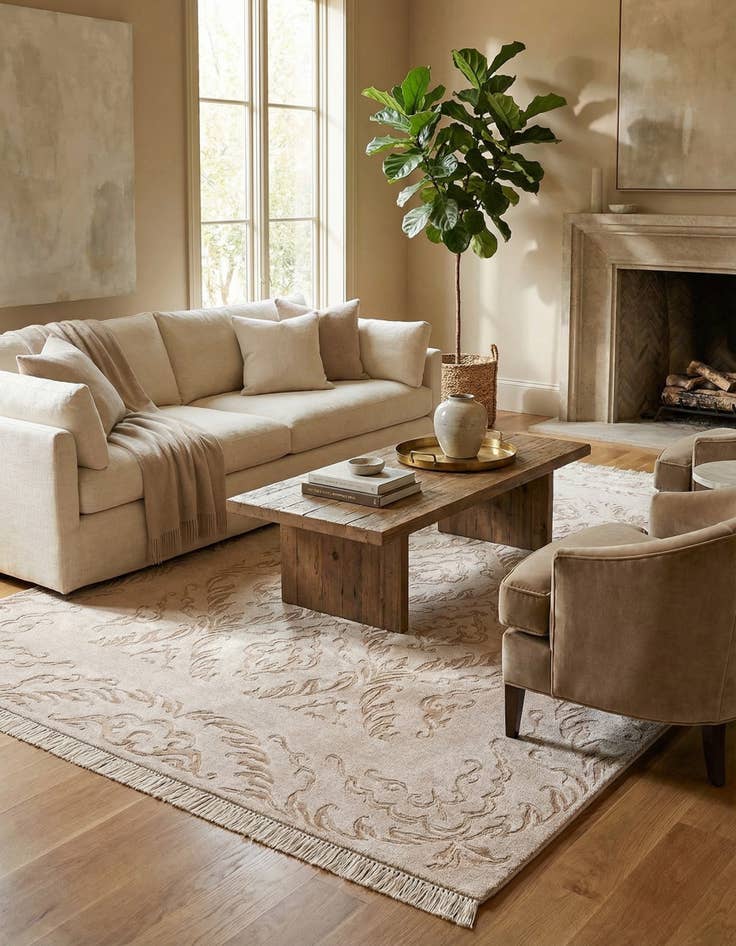 Detail image of  6' 10 x 9' 7  Hand Knotted Darya Wool Rug