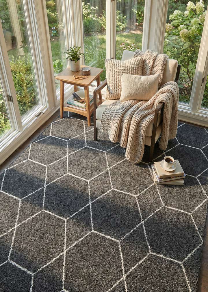 7' 10 x 11' Lattice Frieze Rug