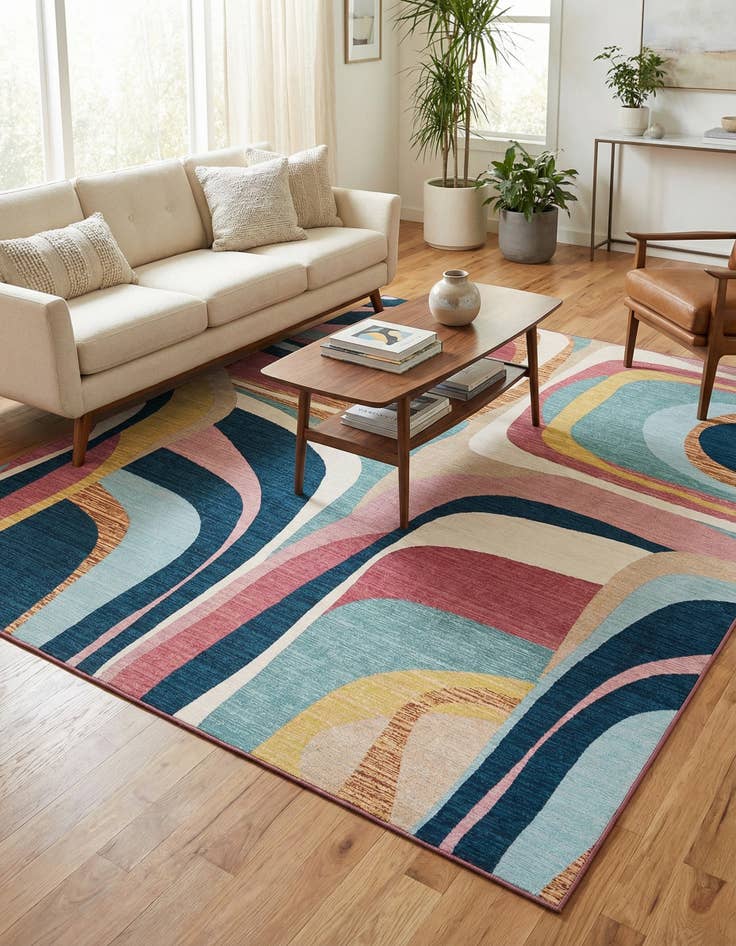 Detail image of 9' x 12' Easy-Clean Modern Indoor / Outdoor Rug