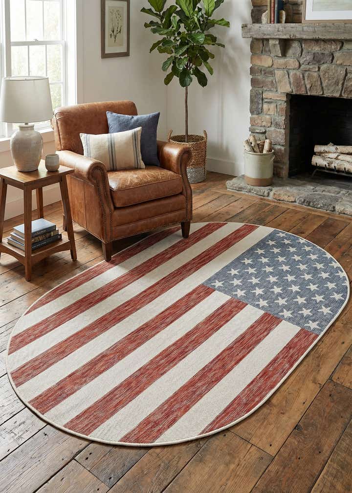 5' 3 x 8' Easy-Clean Jill Zarin Indoor / Outdoor Oval Rug