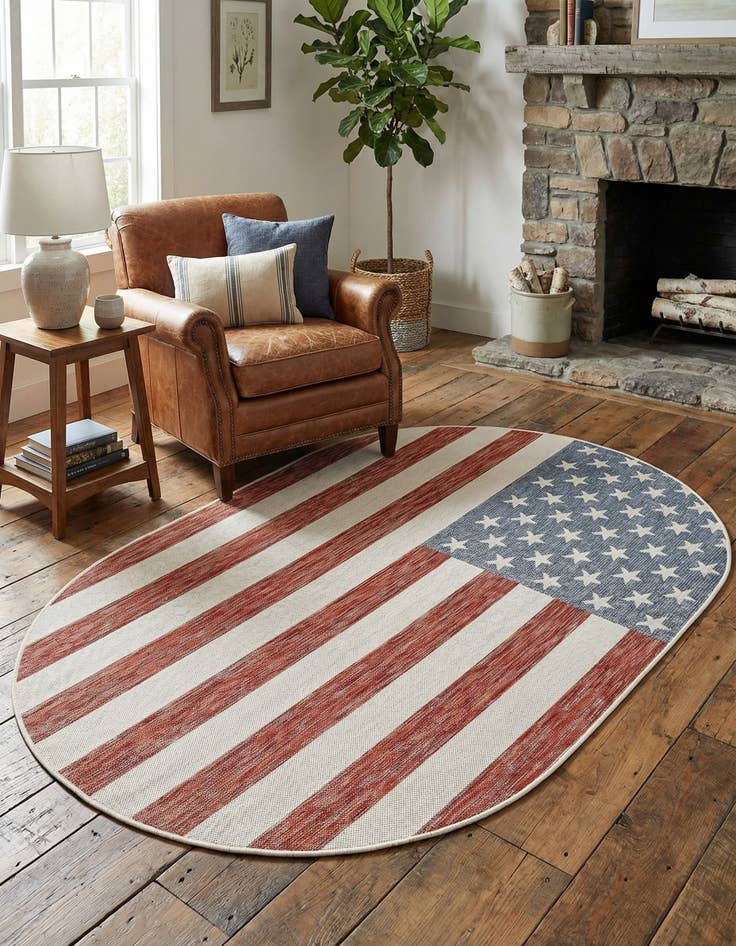 Detail image of 5' 3 x 8' Easy-Clean Jill Zarin Indoor / Outdoor Oval Rug
