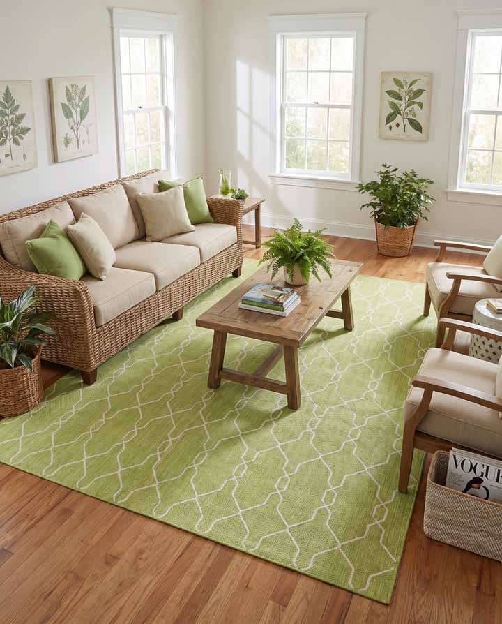7' 10 x 11' Easy-Clean Lattice Indoor / Outdoor Rug