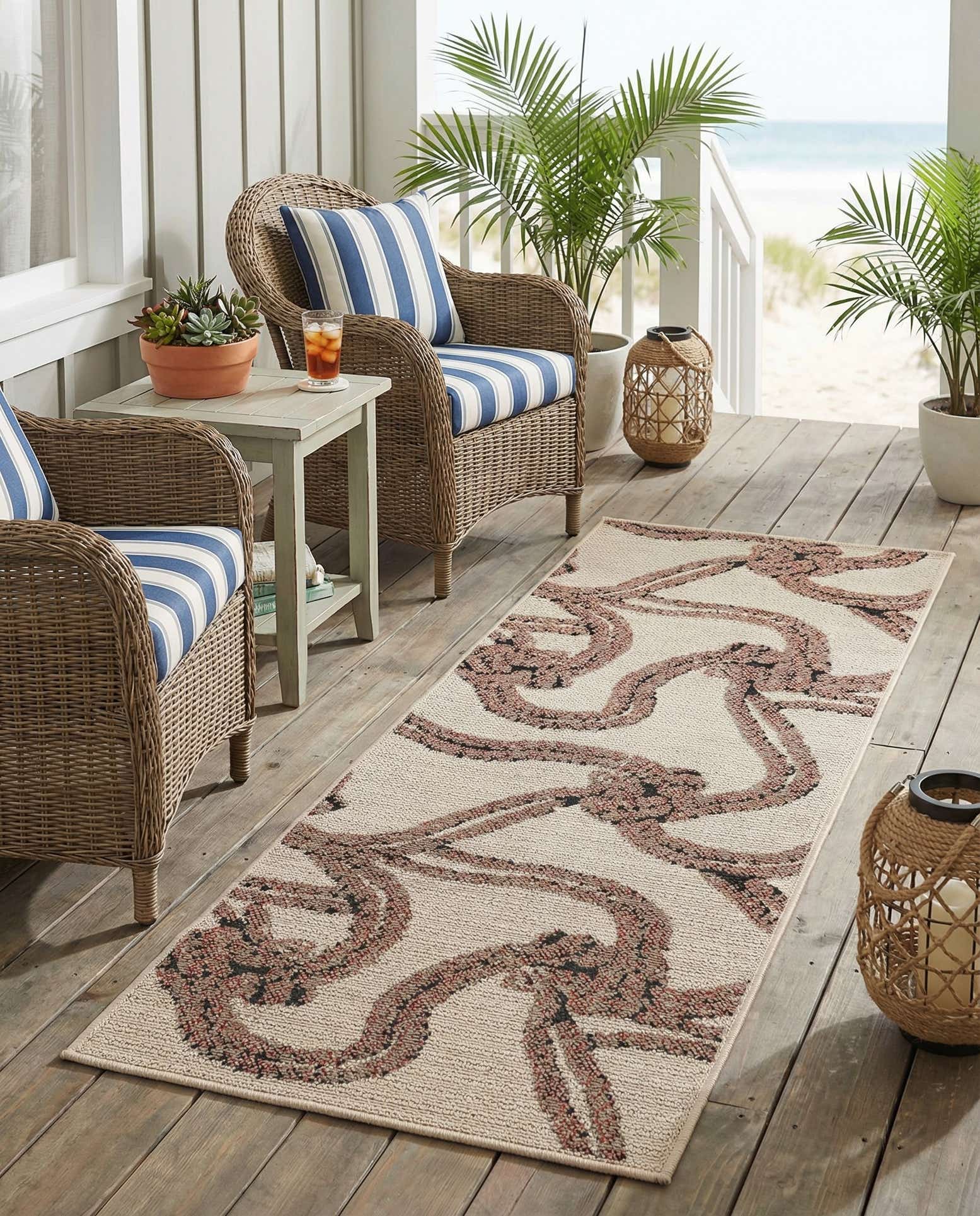 2' x 5' Easy-Clean Coastal Indoor / Outdoor Runner Rug