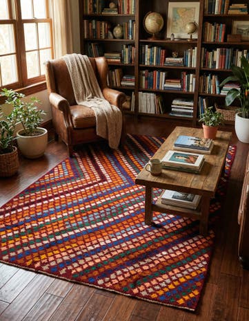 5' 6 x 8' 1 Hand Knotted Balouch Wool Rug
