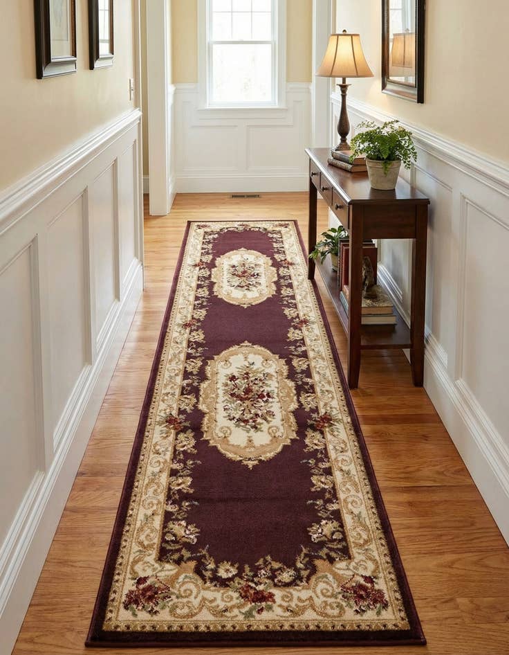 Detail image of 2' 7 x 10' Classic Aubusson Runner Rug