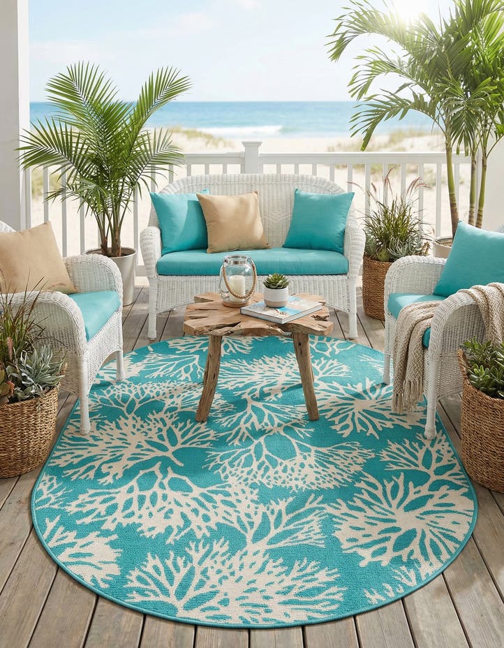 4' x 6' Easy-Clean Coastal Indoor / Outdoo...