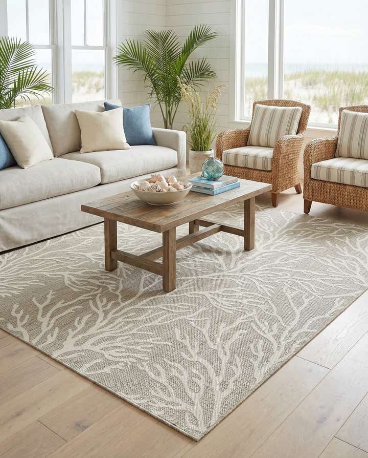 7' 10 x 10' Easy-Clean Coastal Indoor / Outdoor Rug