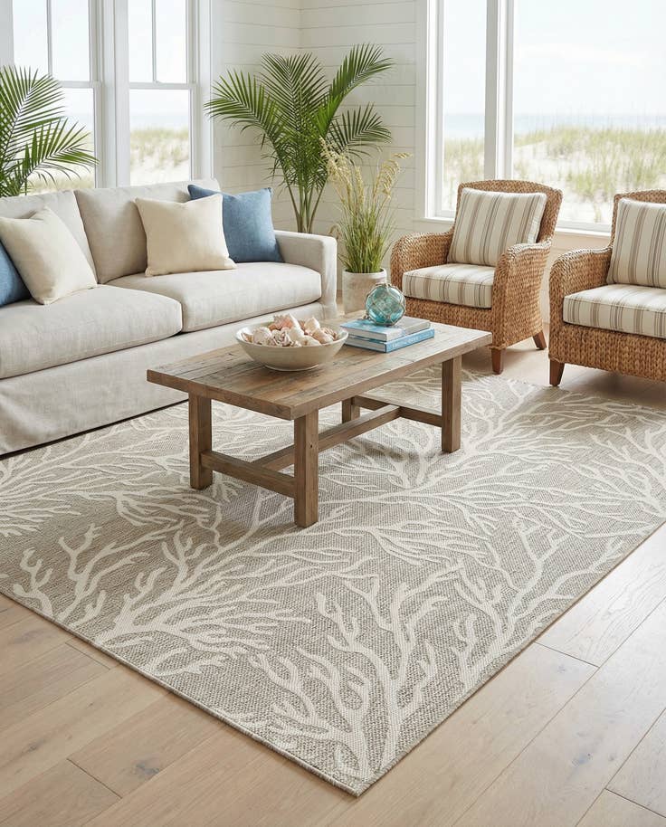Detail image of 7' 10 x 10' Easy-Clean Coastal Indoor / Outdoor Rug