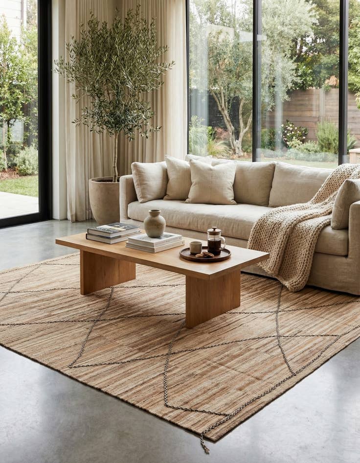 Detail image of 8' 6 x 9' 5  Hand Woven Kilim Modern Wool Rug