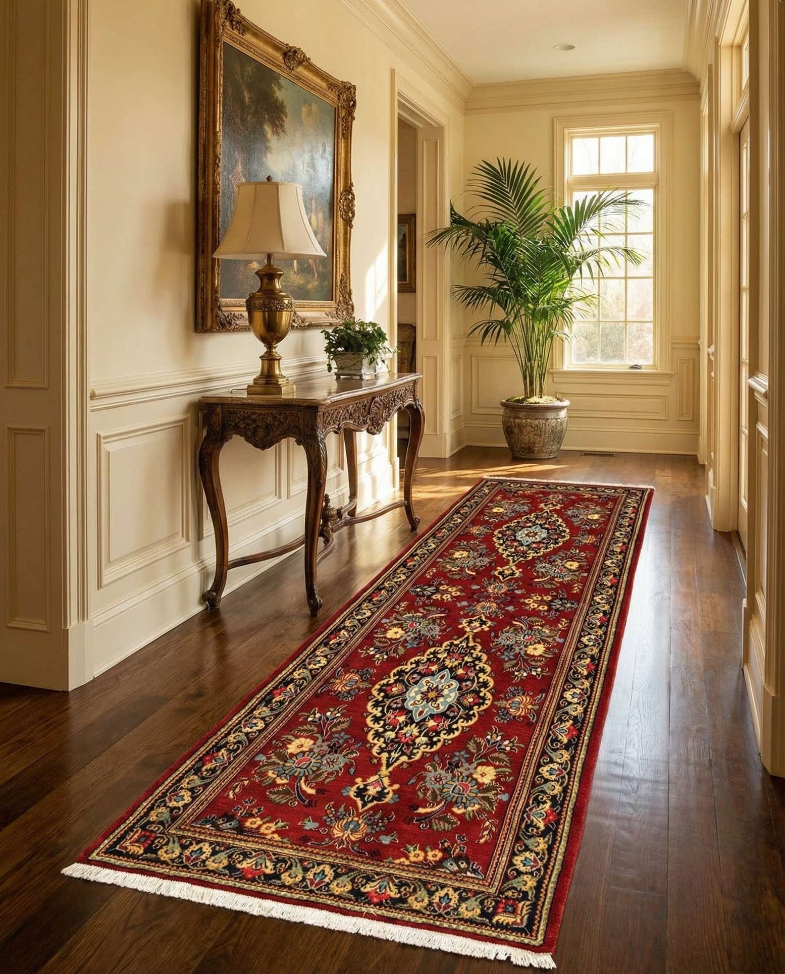 2' 9 x 6' 9 Hand Knotted Qom Persian Runner Rug