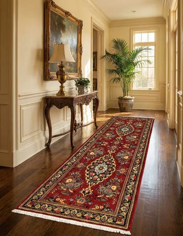 2' 9 x 6' 9 Hand Knotted Qom Persian Runner Rug