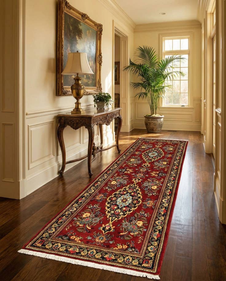 Detail image of 2' 9 x 6' 9 Hand Knotted Qom Persian Runner Rug