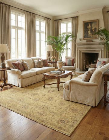 5' 8 x 8' Hand Knotted Peshawar Ziegler Rug