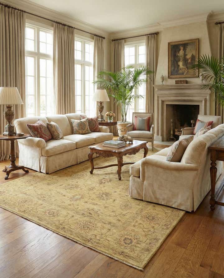 5' 8 x 8' Hand Knotted Peshawar Ziegler Rug