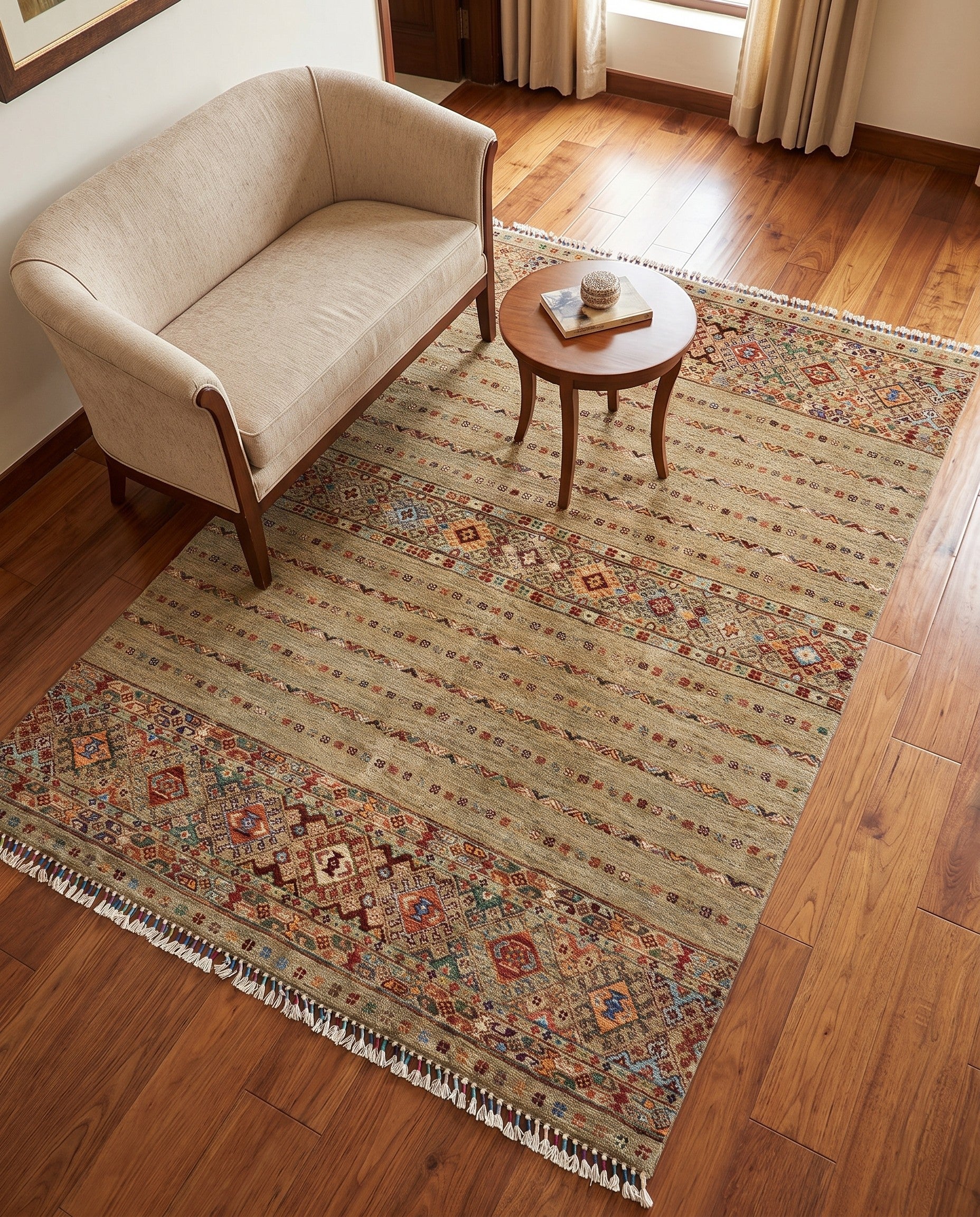 4' 10 x 6' 7 Torkman Wool Rug
