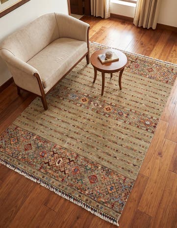 4' 10 x 6' 7 Torkman Wool Rug